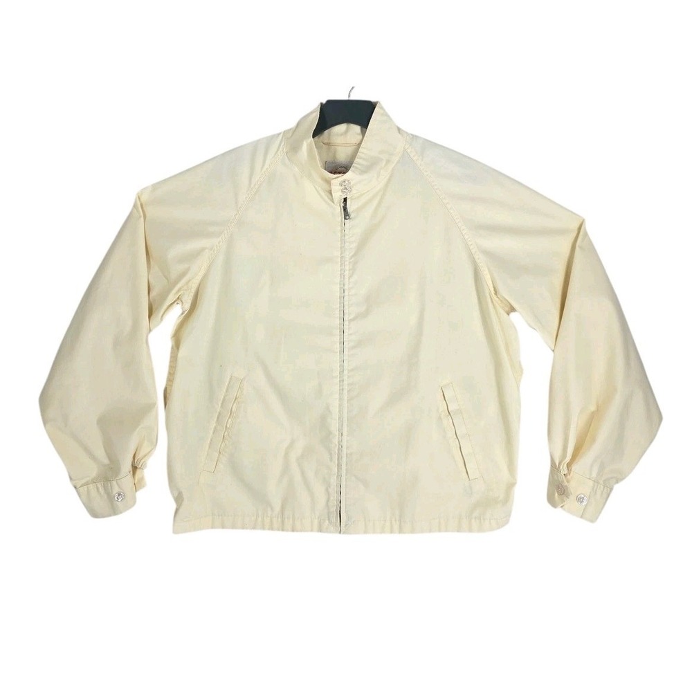 Vtg Peters Sportswear Cream Harrington Jacket Mens L All Weather 60s USA Made